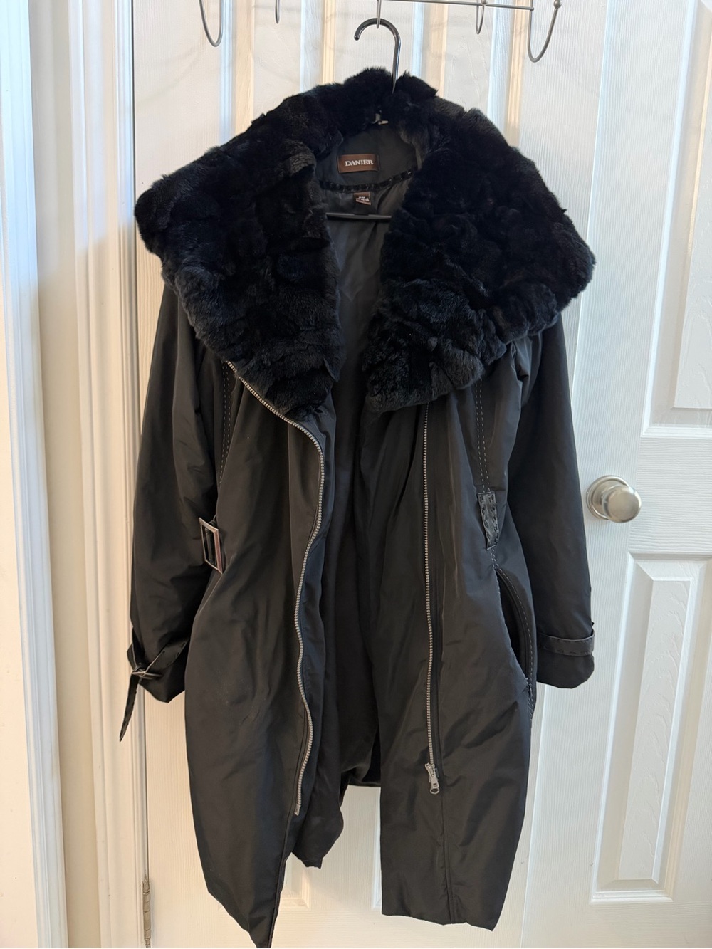 Danier Black Fur Collar Women's Coat size M